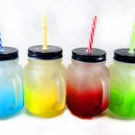 VERRE A JUS EN VERRE AVEC COUVERCLE + PAILLE