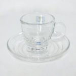 TASSE ET SOUS TASSE A CAFE EN VERRE OCEAN P02442/PO2472
