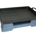 PLAQUE EN FONTE AVEC SUPPORT EN ALU D 22*22