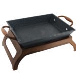 PLAT CARRE 2 ANSES 26*20CM AVEC CHAUFFE PLAT BUFFET