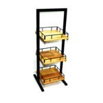 Unité de Rangement 3 Niveaux en Métal/Bois