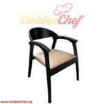 CHAISE EN BOIS AVEC ACCOUDOIRE ASSISE EN SIMILI CUIR ALAC