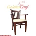 CHAISE EN BOIS AVEC ACCOUDOIRE ASSISE EN SIMILI CUIR BARI