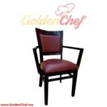 CHAISE EN BOIS AVEC ACCOUDOIRE ASSISE EN SIMILI CUIR BETANI