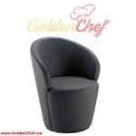 CHAISE FAUTEUIL EN BOIS ET SIMILI CUIR CONNY