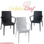CHAISE EN PVC AVEC ACCOUDOIRS DAFNE