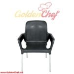 CHAISE EN PLASTIQUE AVEC ACCOUDOIRS PIEDS EN ALUMINIUM DIAMANT