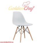 CHAISE EN PVC PIEDS EN BOIS SANS ACCOUDOIRS ECO-ROQUE