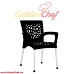 CHAISE EN PLASTIQUE AVEC ACCOUDOIRS PIEDS EN ALUMINIUM GALAXY