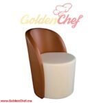 CHAISE FAUTEUIL EN BOIS ET SIMILI CUIR GILAD