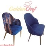 CHAISE EN BOIS AVEC ACCOUDOIRE ET ASSISE EN TISSU GOLDEN