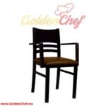 CHAISE EN BOIS AVEC ACCOUDOIR ASSISE EN SIMILI CUIR ILISABET-B