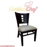 CHAISE EN BOIS SANS ACCOUDOIRE ASSISE EN SIMILI CUIR IPOH