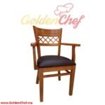 CHAISE EN BOIS AVEC ACCOUDOIRE ASSISE EN SIMILI CUIR KULIN