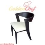 CHAISE EN BOIS AVEC ACCOUDOIRE ASSISE EN SIMILI CUIR LEO