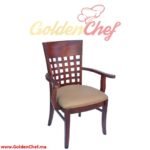 CHAISE EN BOIS AVEC ACCOUDOIRE ASSISE EN SIMILI CUIR LIBERTE