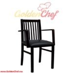 CHAISE EN BOIS AVEC ACCOUDOIR ASSISE EN SIMILI CUIR LUCA