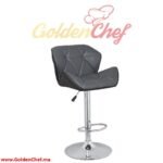 TABOURET EN PVC ET SIMILI CUIR PIED CHROME REGLABLE MALTA