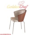 CHAISE EN INOX AVEC ACCOUDOIRE ET ASSISE EN SIMILI CUIR MALVE