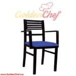 CHAISE EN BOIS AVEC ACCOUDOIR ASSISE EN SIMILI CUIR MAYA