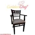 CHAISE EN BOIS AVEC ACCOUDOIRE ASSISE EN SIMILI CUIR MIRI