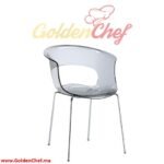 CHAISE EN PVC PIEDS METALIQUE CHROME MISS-B