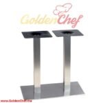 PIED DE TABLE BAS CARRE TIGE CARRE DOUBLE