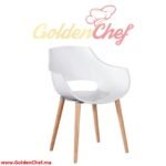 CHAISE EN POLYPROPYLENE PIEDS EN BOIS CLAIR POLO