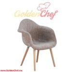 CHAISE EN BOIS AVEC ACCOUDOIRE ET ASSISE EN TISSU SAMBA