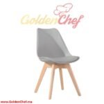 CHAISE EN POLYPROPYLENE ET SIMILI CUIR PIEDS EN BOIS SAN-ROQUE