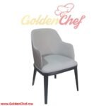 CHAISE EN BOIS AVEC ACCOUDOIRS ET ASSISE EN SIMILI CUIR SUN ARM VIP