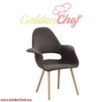 CHAISE EN BOIS AVEC ACCOUDOIRE ET ASSISE EN TISSU THANGO