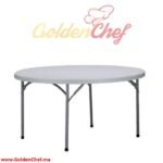 TABLE TRAITEUR EN POLYCARBONNAT PLIABLE RONDE D 120 x 75 cm