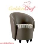 CHAISE FAUTEUIL EN BOIS ET SIMILI CUIR VICHY